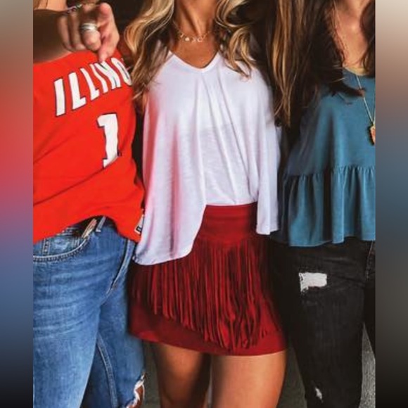 Fringe Suede Skirt - Picture 4 of 5